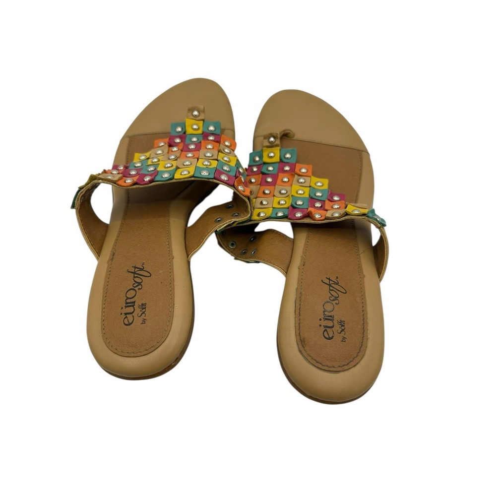 Eurosoft‎ by Sofft Sandals Thong Flip Flop Low Kitten Heel Women's Size 9.5 - Picture 4 of 7